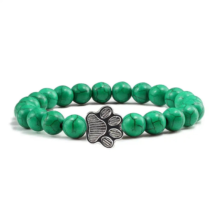 Tara — Natural Stone Paw Charm Bracelet