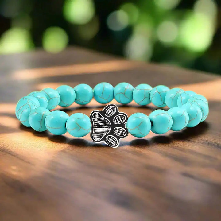 Tara — Natural Stone Paw Charm Bracelet
