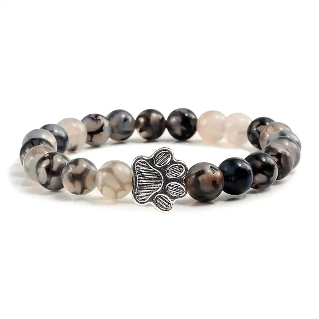 Tara — Natural Stone Paw Charm Bracelet