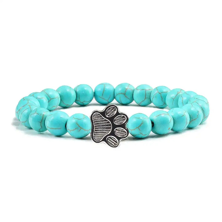 Tara — Natural Stone Paw Charm Bracelet