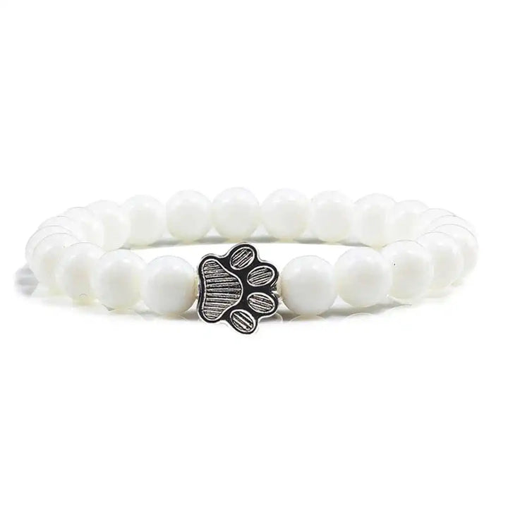 Tara — Natural Stone Paw Charm Bracelet