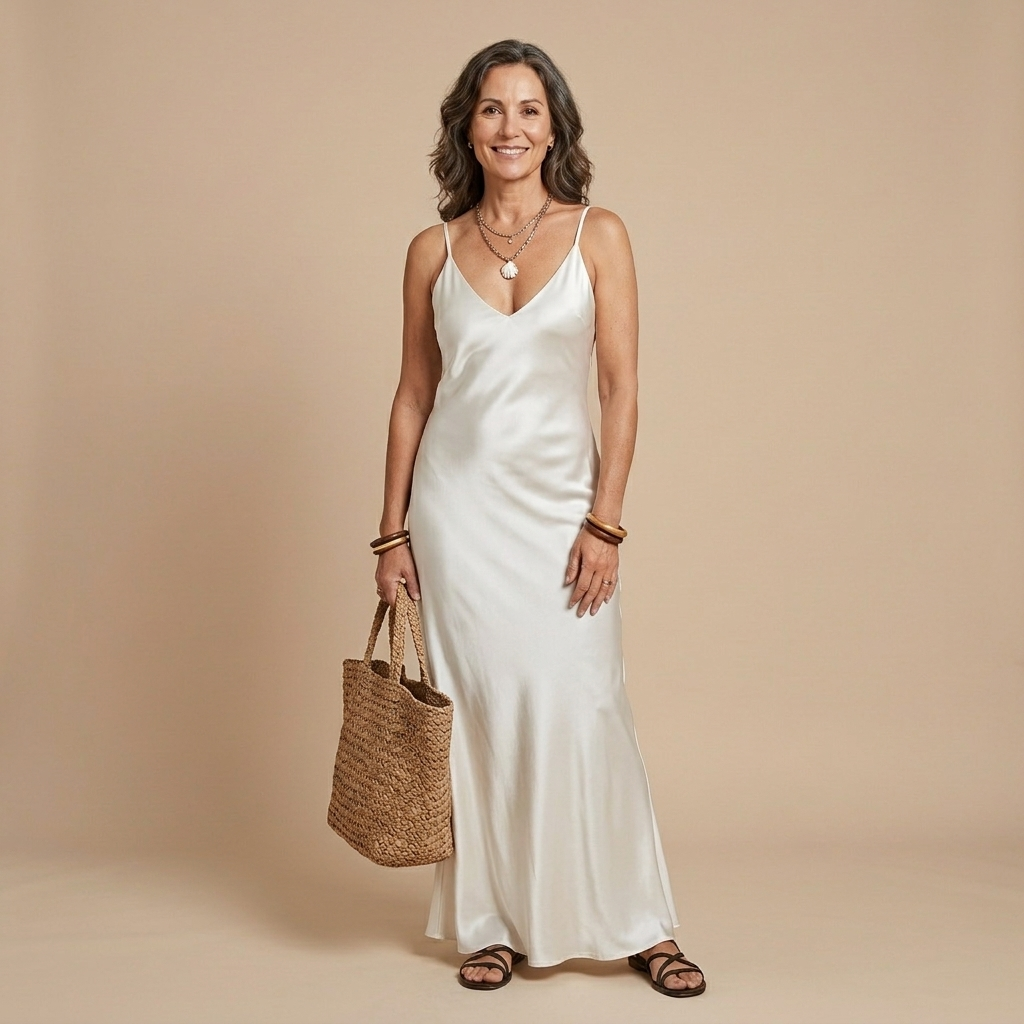 Cliodhna | Midi Satin Dress with Included Sweater