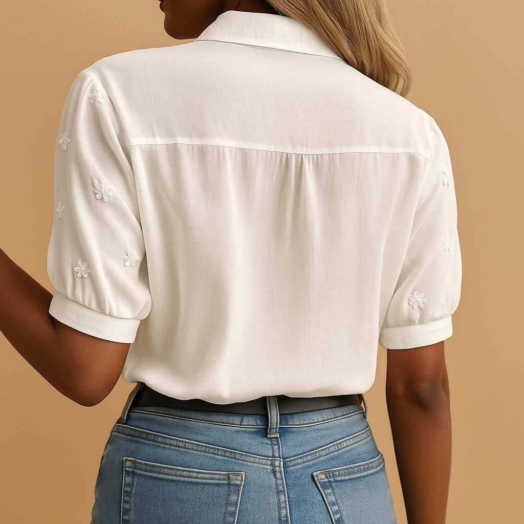 Elise | Embroidered Daisy Blouse
