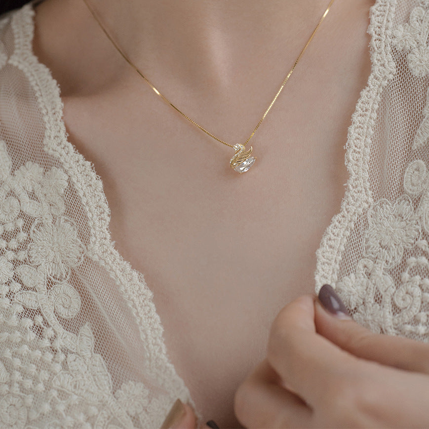 Cara — The Crystal Swan Necklace