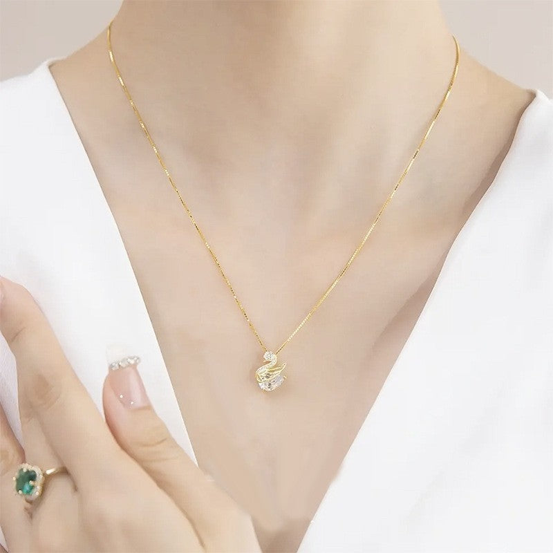 Cara — The Crystal Swan Necklace