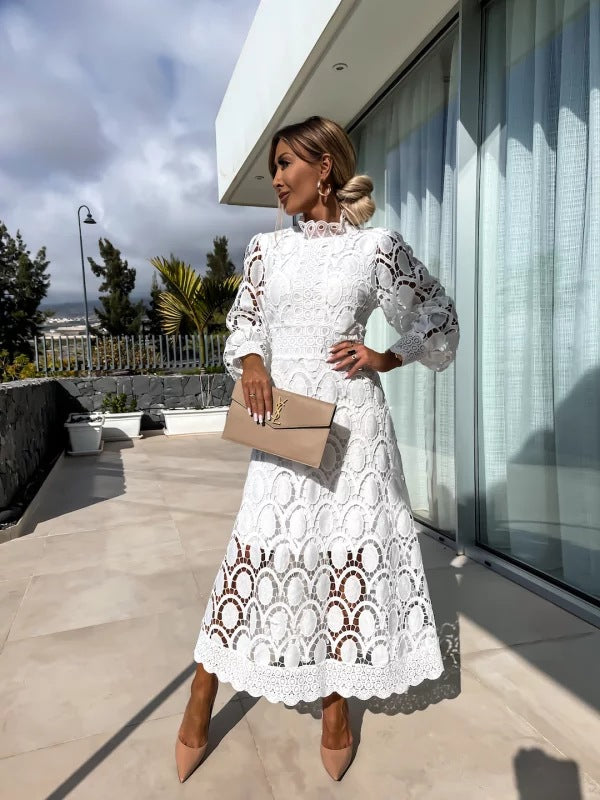 Chiara | Elegant Lace Midi Dress