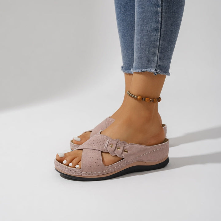 Raphaëlle™ — Elegant Cross-Strap Sandals with Natural Comfort