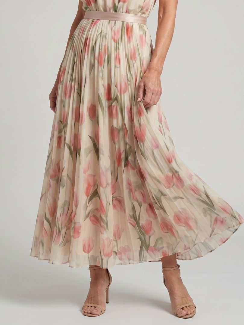Eloise — Tulip-Print Halter Maxi Dress