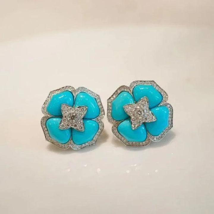 Eveleen — Turquoise Blossom Studs