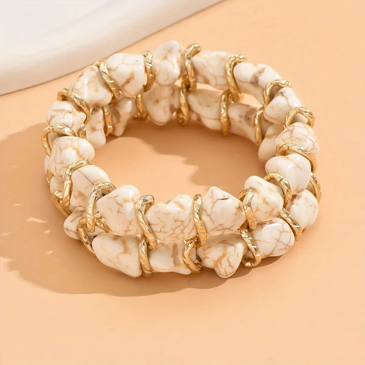 Brigid — Woven Turquoise & Gold Bracelet