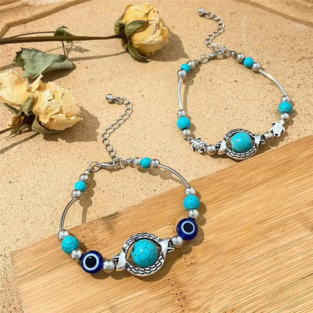 Brigid — Antique Silver Turquoise Bracelet