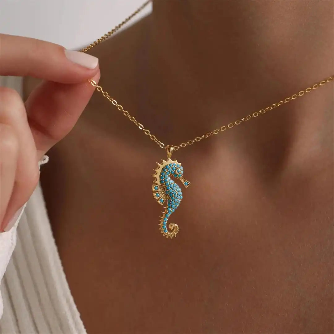 Nuala — Turquoise Seahorse Pendant Necklace