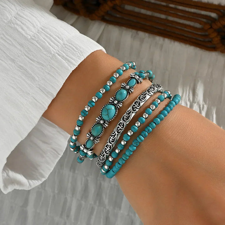 Aoife — Bohemian Turquoise Bracelet Set