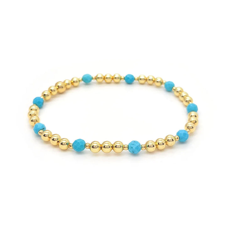 Ceara — Turquoise & Gold Bead Bracelet