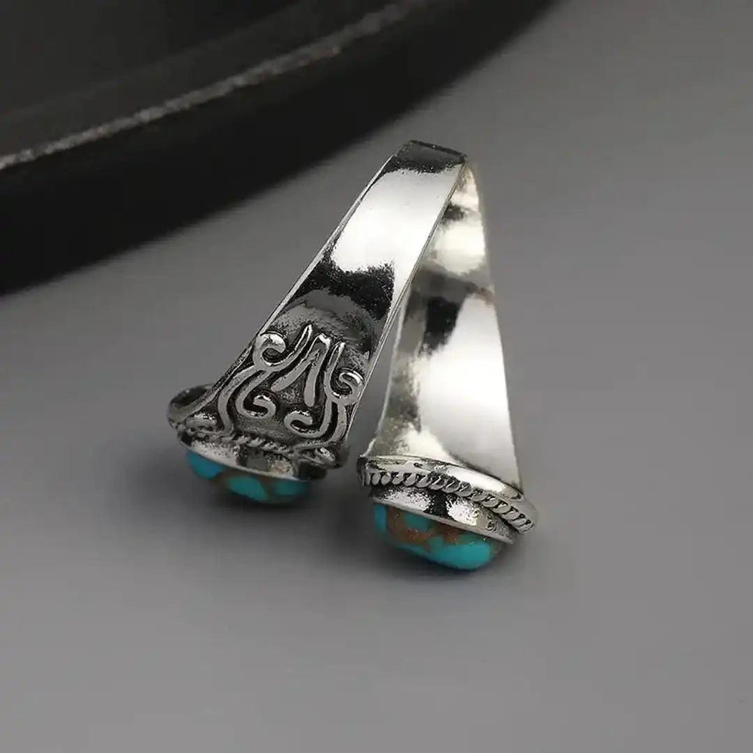Cliodhna — Antique Silver Cross Turquoise Ring