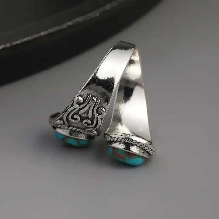 Cliodhna — Antique Silver Cross Turquoise Ring