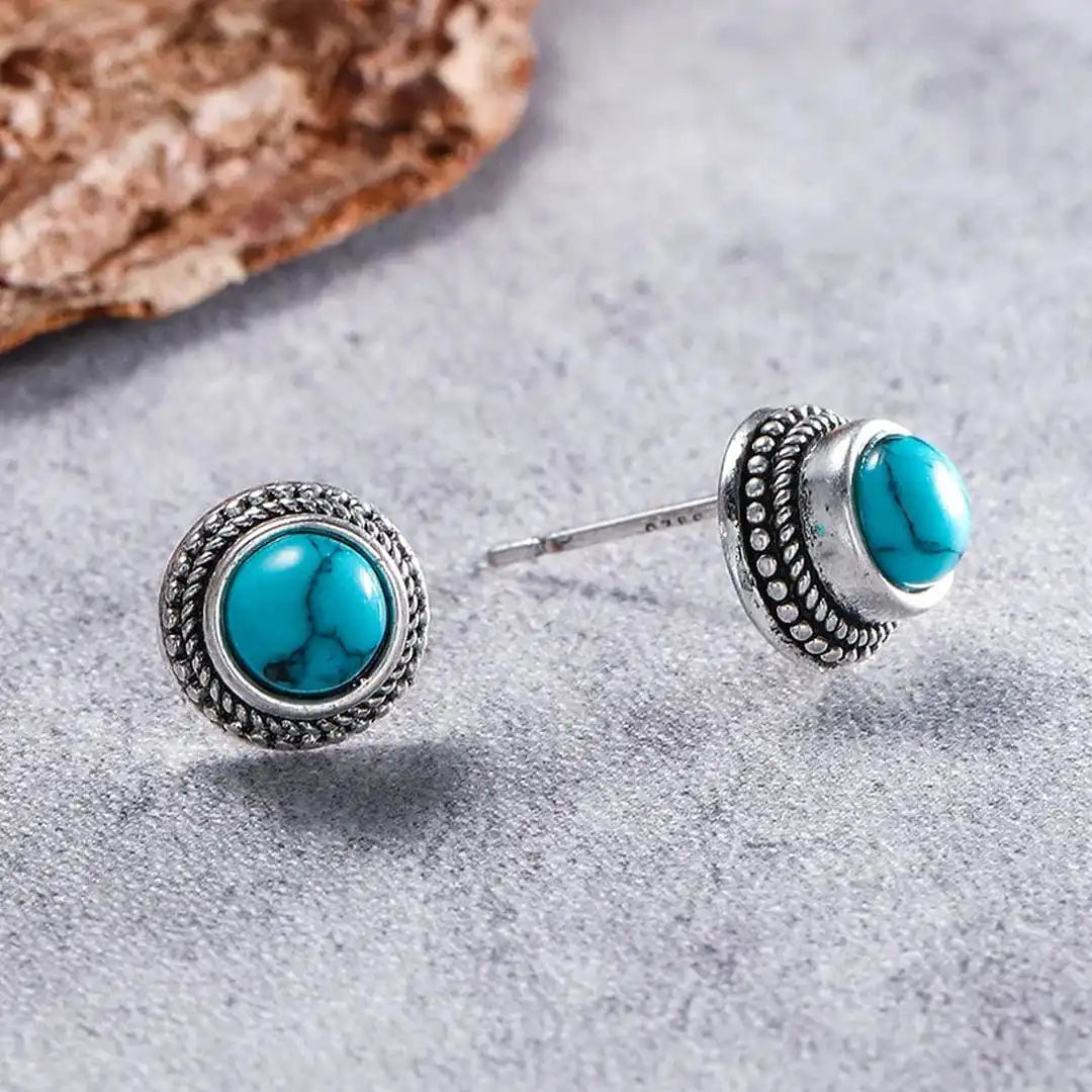 Cliona — Bohemian Turquoise Stud Earrings