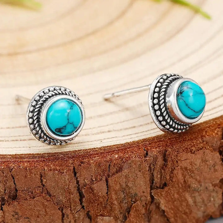 Cliona — Bohemian Turquoise Stud Earrings