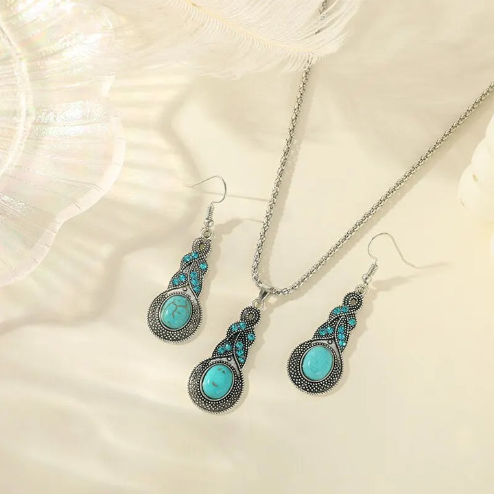 Nessa — Turquoise Necklace & Earrings Set