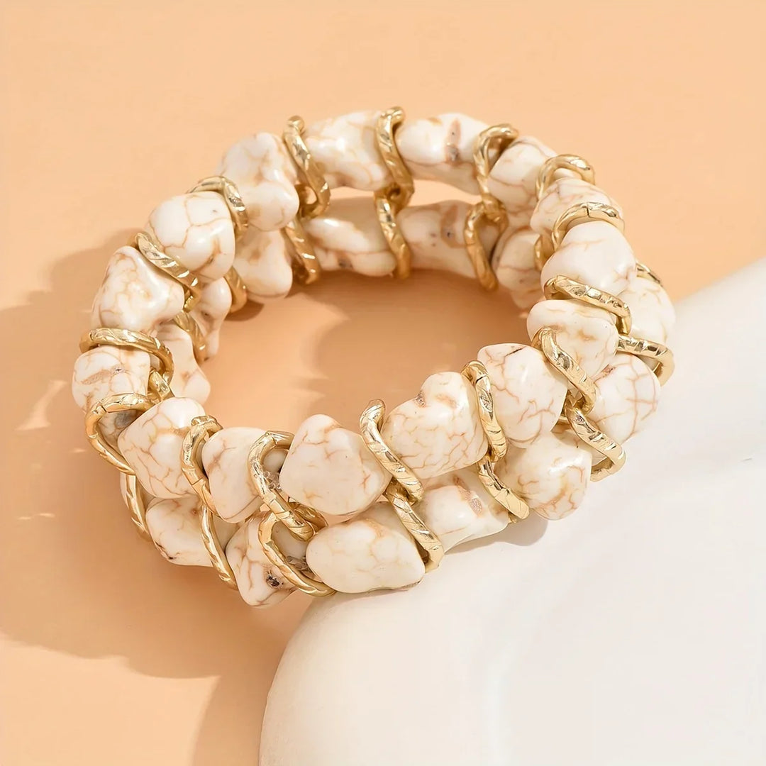 Brigid — Woven Turquoise & Gold Bracelet