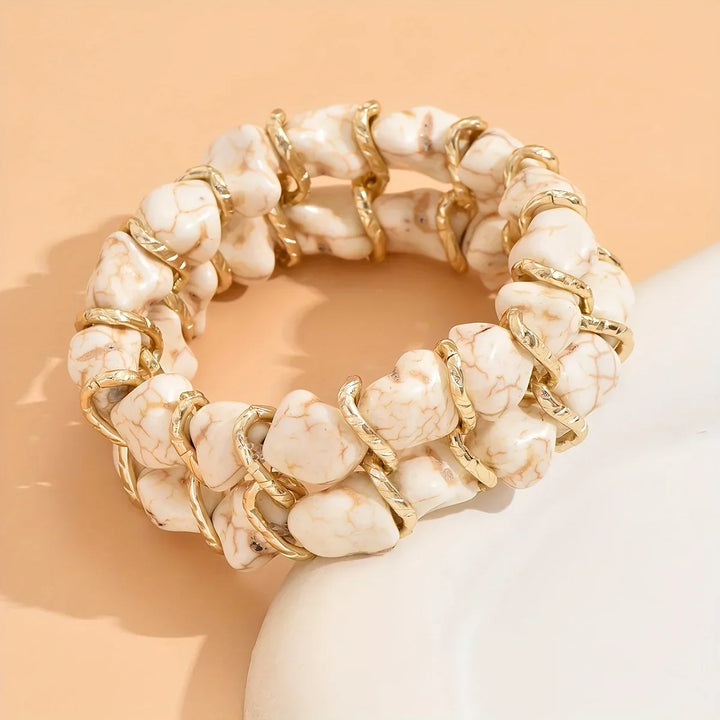 Brigid — Woven Turquoise & Gold Bracelet
