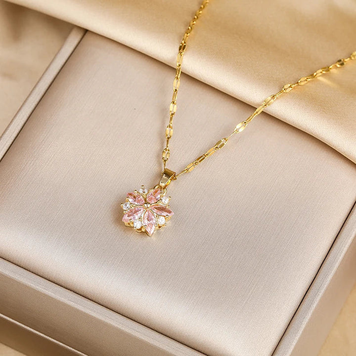Brigid — Romantic Sakura Rose Gold Necklace