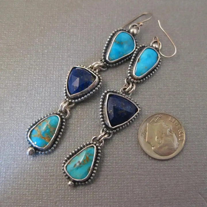 Cliodhna — Silver Turquoise Drop Earrings