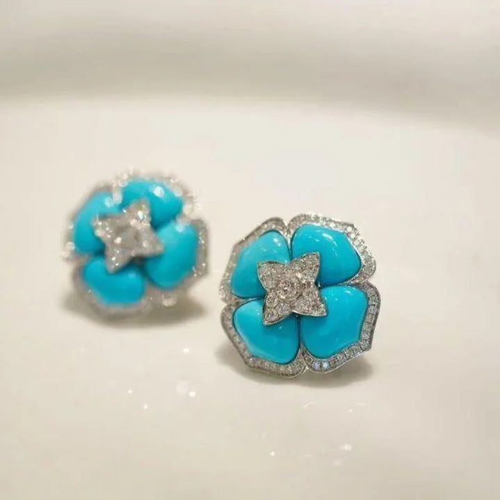 Eveleen — Turquoise Blossom Studs