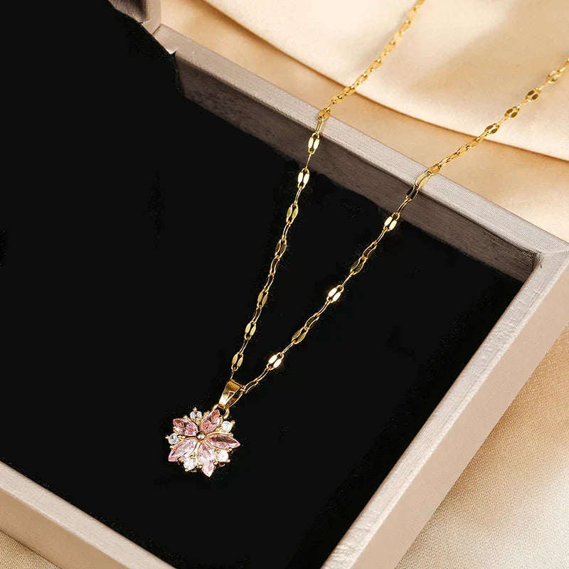 Brigid — Romantic Sakura Rose Gold Necklace