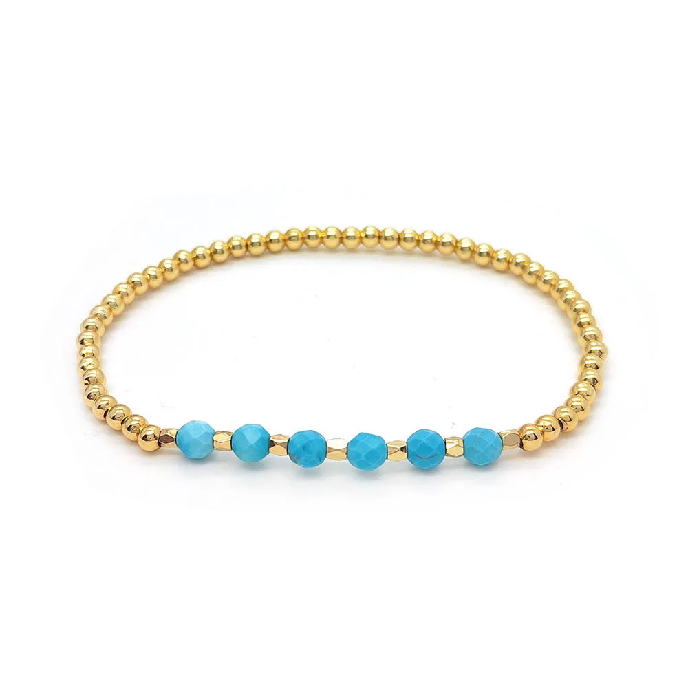 Ceara — Turquoise & Gold Bead Bracelet