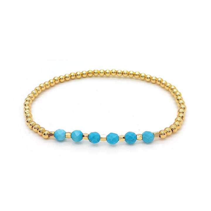 Ceara — Turquoise & Gold Bead Bracelet