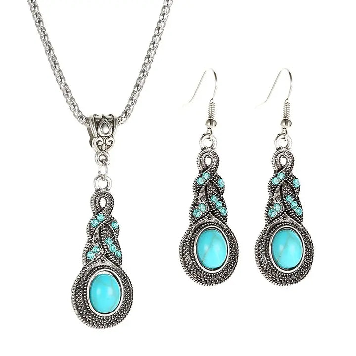 Nessa — Turquoise Necklace & Earrings Set