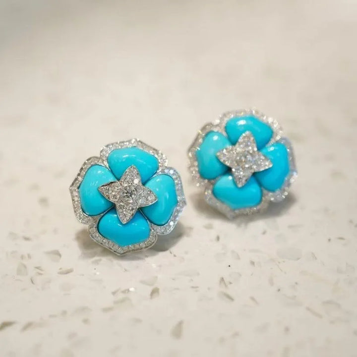 Eveleen — Turquoise Blossom Studs