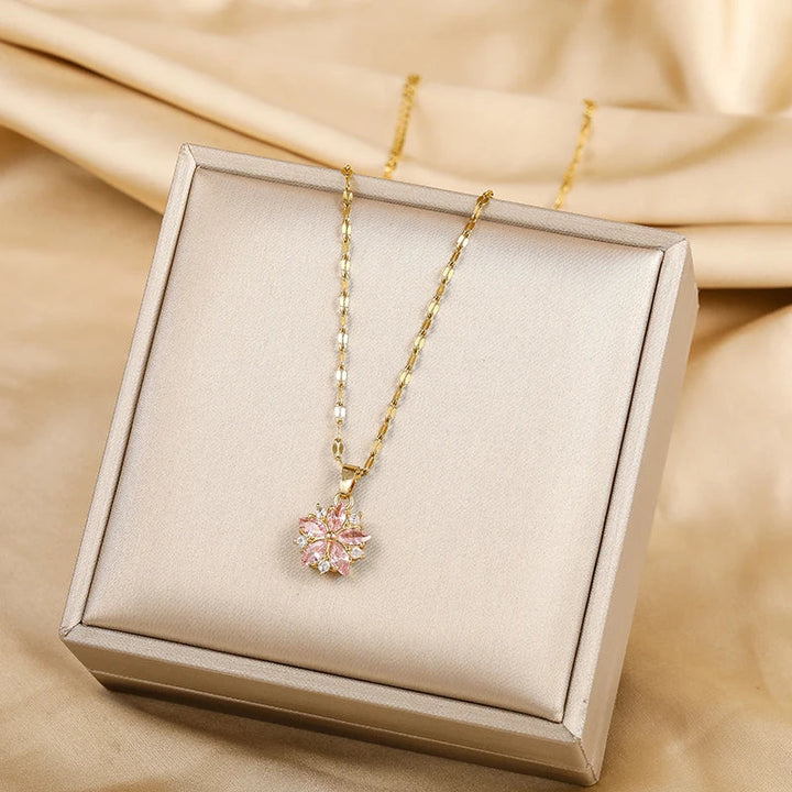 Brigid — Romantic Sakura Rose Gold Necklace