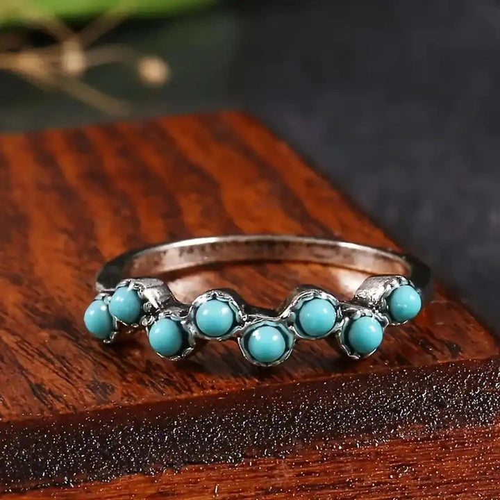 Bláithín — Vintage Turquoise Bead Ring