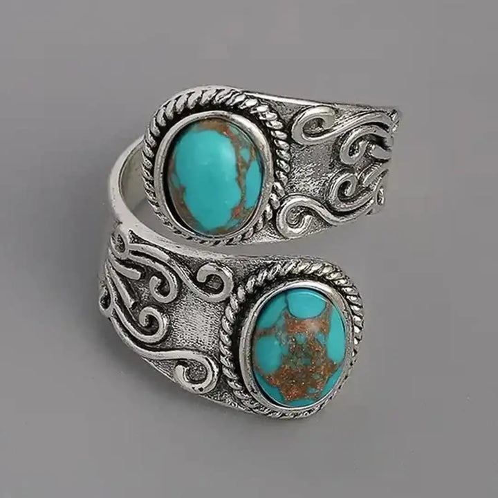 Cliodhna — Antique Silver Cross Turquoise Ring