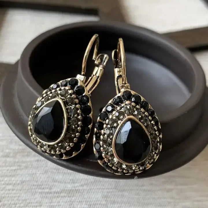 Fiadh — Vintage Round Turquoise Drop Earrings