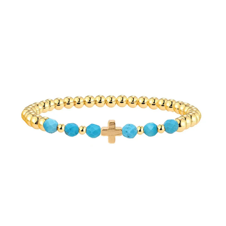 Ceara — Turquoise & Gold Bead Bracelet