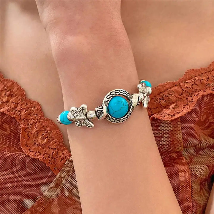 Brigid — Antique Silver Turquoise Bracelet