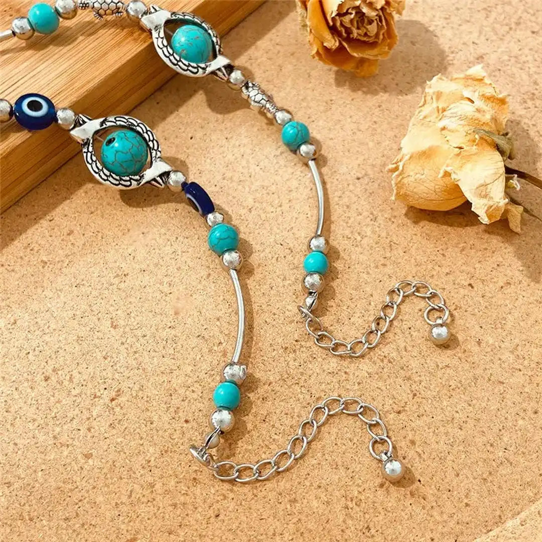 Brigid — Antique Silver Turquoise Bracelet