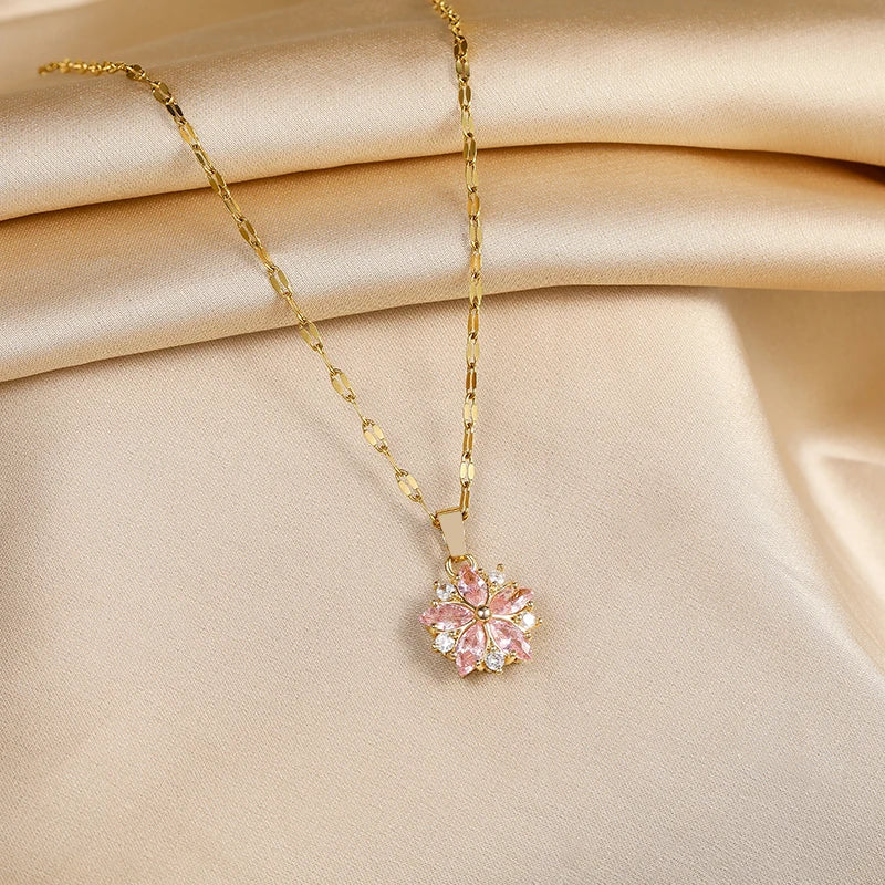 Brigid — Romantic Sakura Rose Gold Necklace