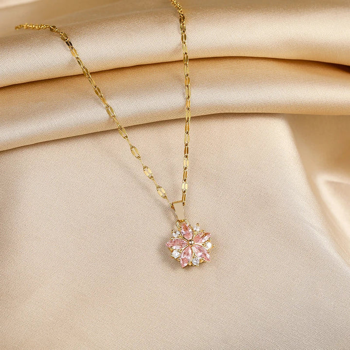 Brigid — Romantic Sakura Rose Gold Necklace