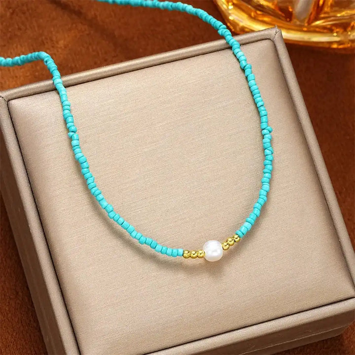 Brigid — Baroque Pearl Turquoise Necklace