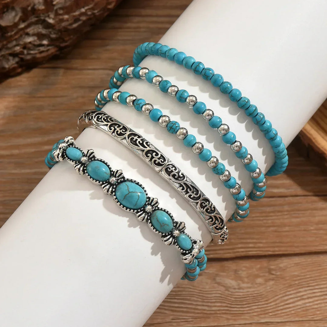 Aoife — Bohemian Turquoise Bracelet Set