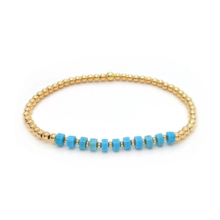 Ceara — Turquoise & Gold Bead Bracelet