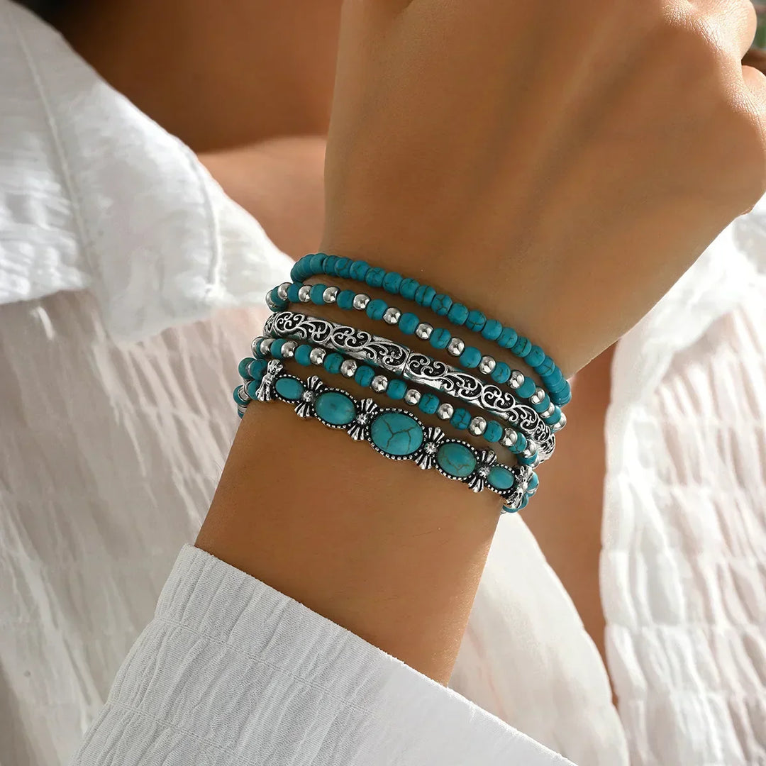 Aoife — Bohemian Turquoise Bracelet Set