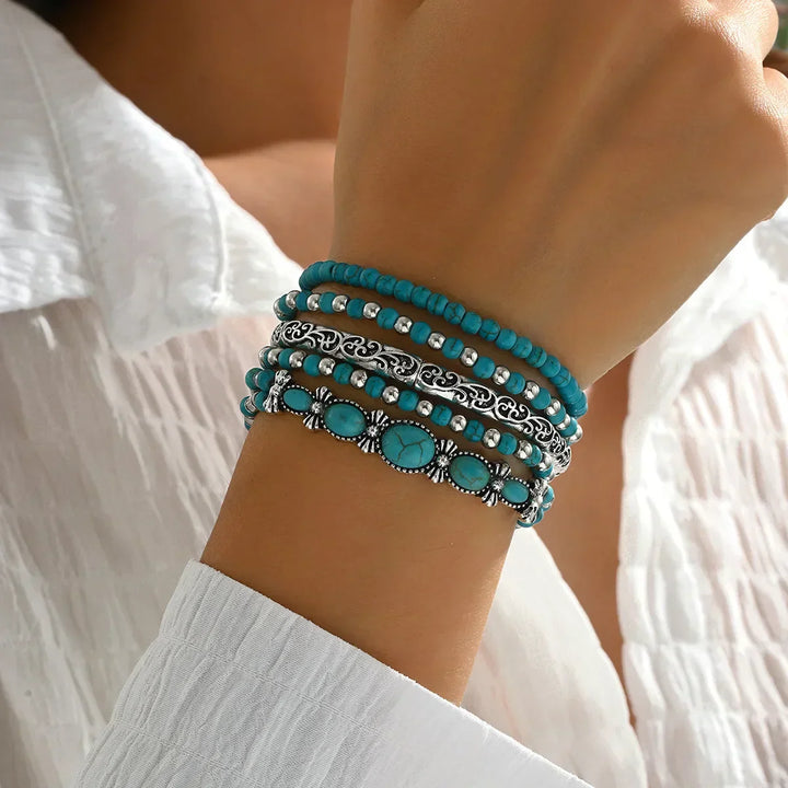 Aoife — Bohemian Turquoise Bracelet Set