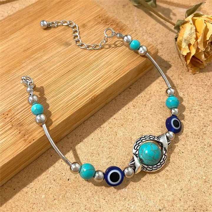Brigid — Antique Silver Turquoise Bracelet
