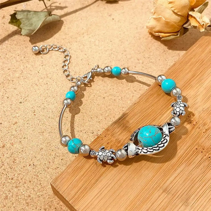 Brigid — Antique Silver Turquoise Bracelet