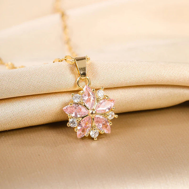 Brigid — Romantic Sakura Rose Gold Necklace